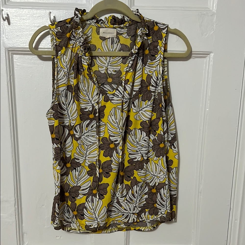 MELLODAY White and Black Ruffled Blouse